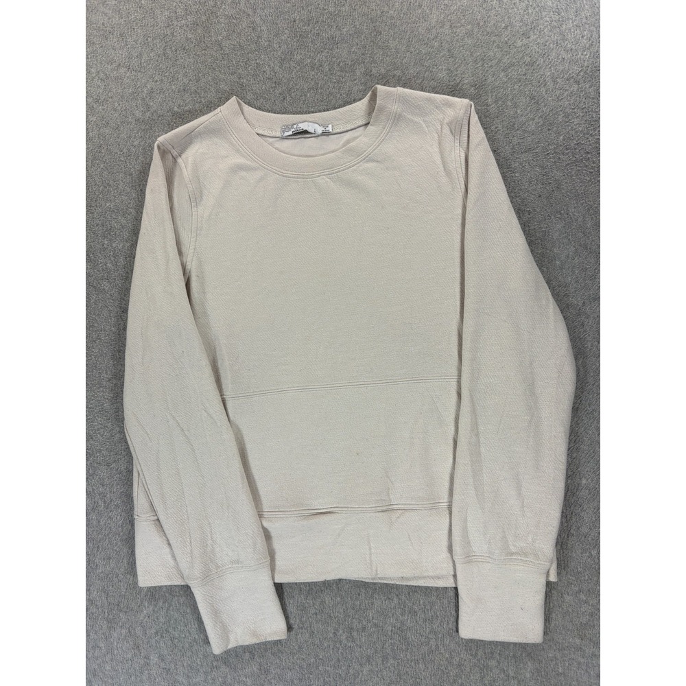 Prana Cotton/Polyester Blend Crew YOGA Athletic Pullover (Women's Large) White